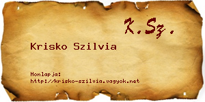 Krisko Szilvia névjegykártya